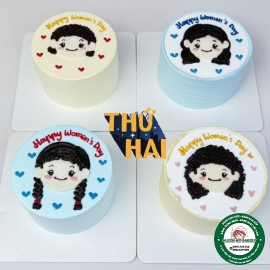 Bánh kem vẽ mặt người mini 012
