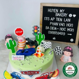 Bánh Kem oto tone xanh 01