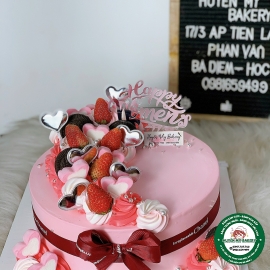 Bánh Kem Trái cây Màu hồng đẹp 005