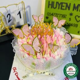 tulipp baby hồng hoa bánh kem