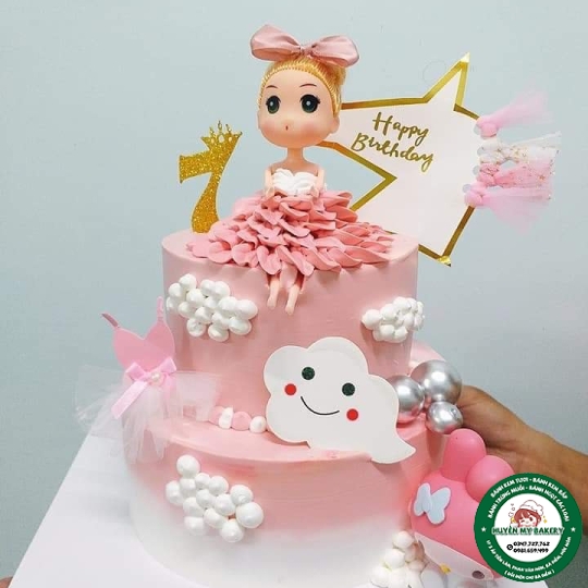 BÁNH SINH NHẬT DECOR CÔNG CHÚA ĐẸP