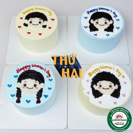 Bánh kem vẽ mặt người mini 012