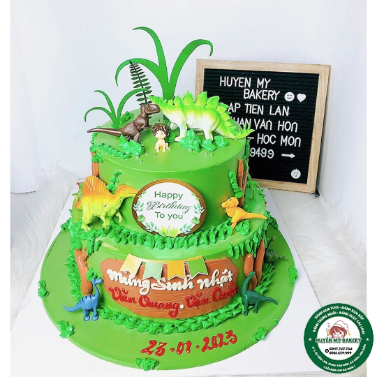 Bánh Kem 2 tầng khủng long cute 016