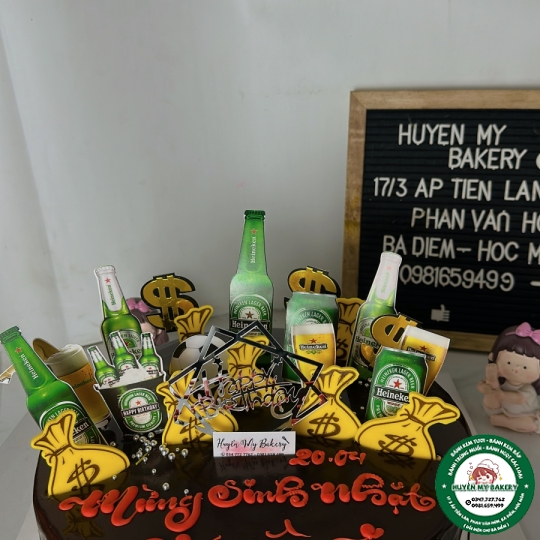 bánh kem chai bia cho nam
