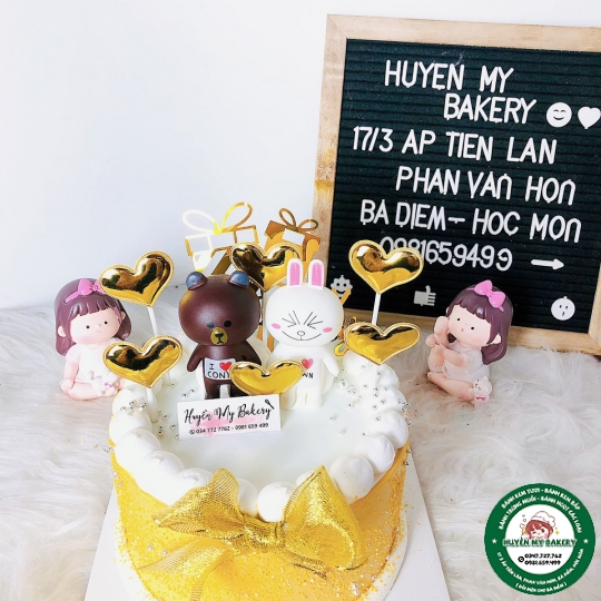 Bánh kem 2 con gấu đáng yêu
