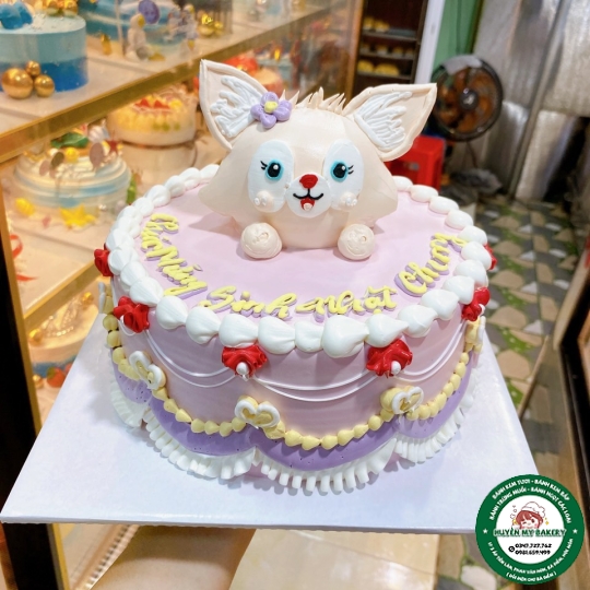 bánh kem bé gái hoạt hình