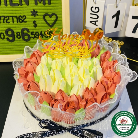 Tulip Mix Màu xinh bánh kem hoa