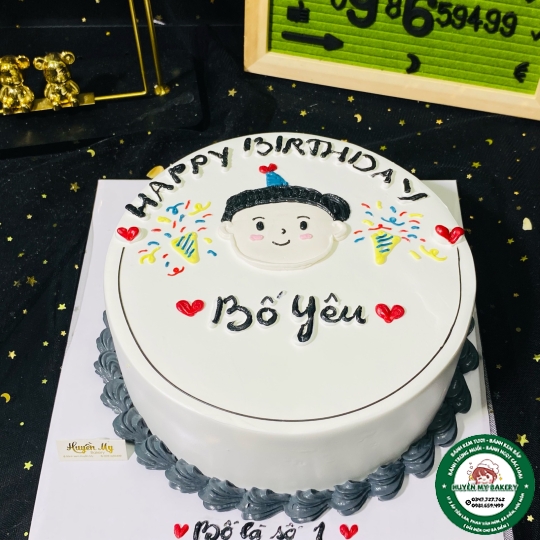 Bánh kem tặng bố cute 0334